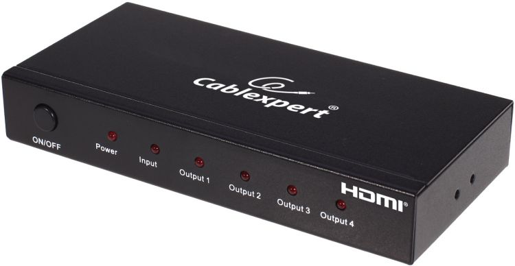 

Разветвитель HDMI Cablexpert HD19F/4x19F DSP-4PH4-02 1 компьютер => 4 монитора, Full-HD, 3D, 1.4v, каскадируемый, HD19F/4x19F