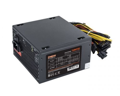 Блок питания ATX Exegate 700NPXE EX220360RUS-S 700W (+PFC), SC, black, 12cm, 24p+(4+4)p, 6/8p PCI-E,