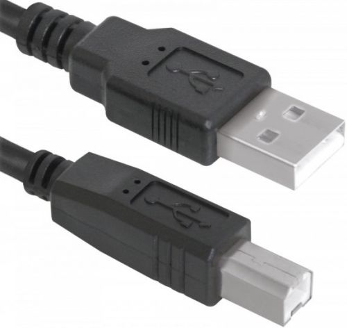 Кабель интерфейсный USB 2.0 Defender AM/BM 83763 1.8 м, пакет, Hub->Device