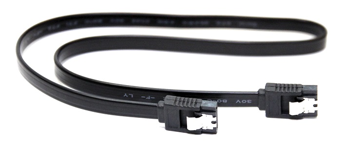 Кабель интерфейсный SATA 5bites SATA2-750S-BK V2.0, 0.5м, черный кабель sata at0108 интерфейсный sata2 data угловой металлическая защёлка 0 5 метра