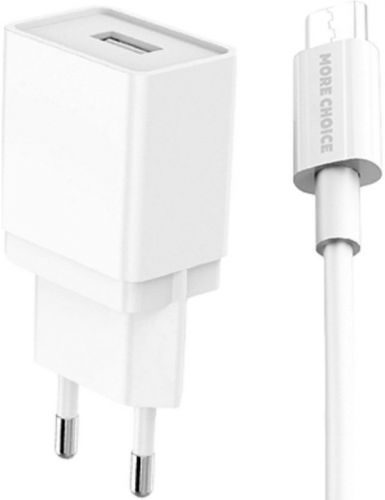 Зарядное устройство сетевое More Choice NC33m 1USB 1.0A для micro USB White, цвет белый