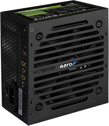 Блок питания ATX AeroCool VX PLUS 500 4713105962758 500W (20/24+4+3 SATA+3 PATA+6/8 pin, вентилятор