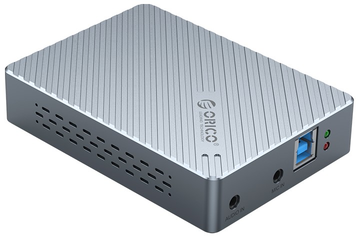 Устройство видеозахвата Orico ORICO-HVC-1080-GY-BP вход 1xUSB-A, 1xHDMI, 2xАудиопорт, выход 1xHDMI, кабель USB-A/USB-B, серый