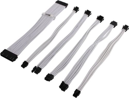 Комплект 1STPLAYER WHT-001 кабелей-удлинителей для БП, 350mm, crystal white