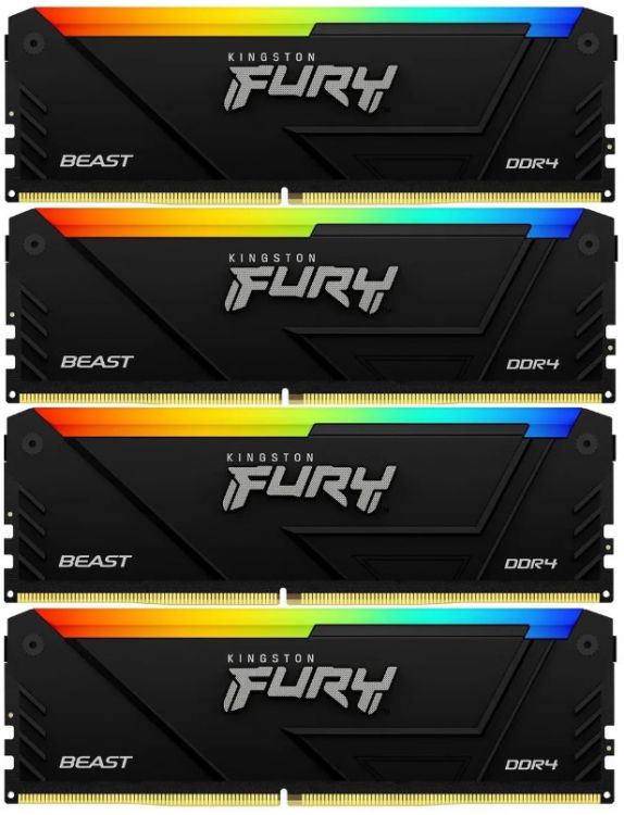 

Модуль памяти DDR4 64GB (4*16GB) Kingston FURY KF426C16BB2AK4/64 Beast RGB PC4-21300 2666MHz 1Rx8 CL16 1.2V 288-pin 8Gbit heatsink, KF426C16BB2AK4/64