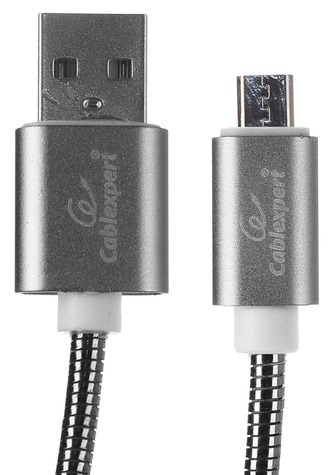 

Кабель интерфейсный USB 2.0 Cablexpert CC-G-mUSB02Gy-1M, CC-G-mUSB02Gy-1M