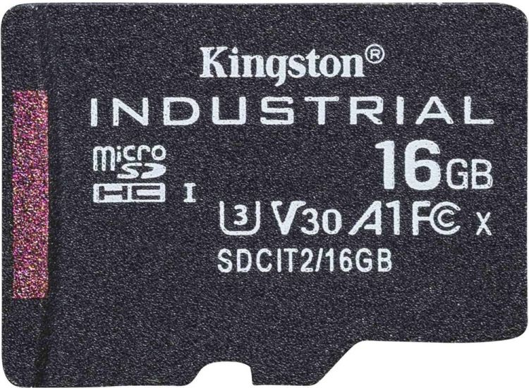 Промышленная карта памяти MicroSDHC 16Gb Kingston SDCIT2/16GBSP сlass 10 UHS-I U3 V30 A1 TLC в режиме pSLC