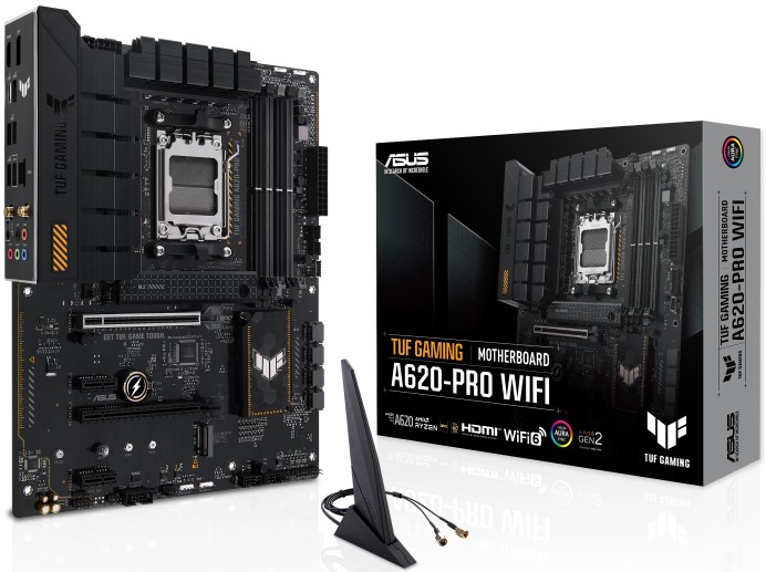 

Материнская плата ATX ASUS TUF GAMING A620-PRO WIFI 90MB1FR0-M0EAY0 (AM5, AMD A620, 4*DDR5(6400), 4*SATA3, 2*M.2, Audio, Gb LAN, USB 3.2, USB 2.0, DP,, TUF GAMING A620-PRO WIFI