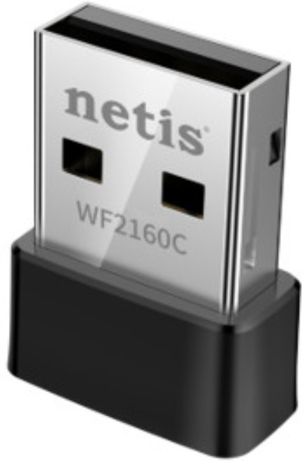 

Адаптер Netis WF2160C сетевой двухдиапазонный Wi-Fi AC650, 2,4/5 ГГц, до 650 Мбит/с, USB 2.0, встроенная антенна, WF2160C