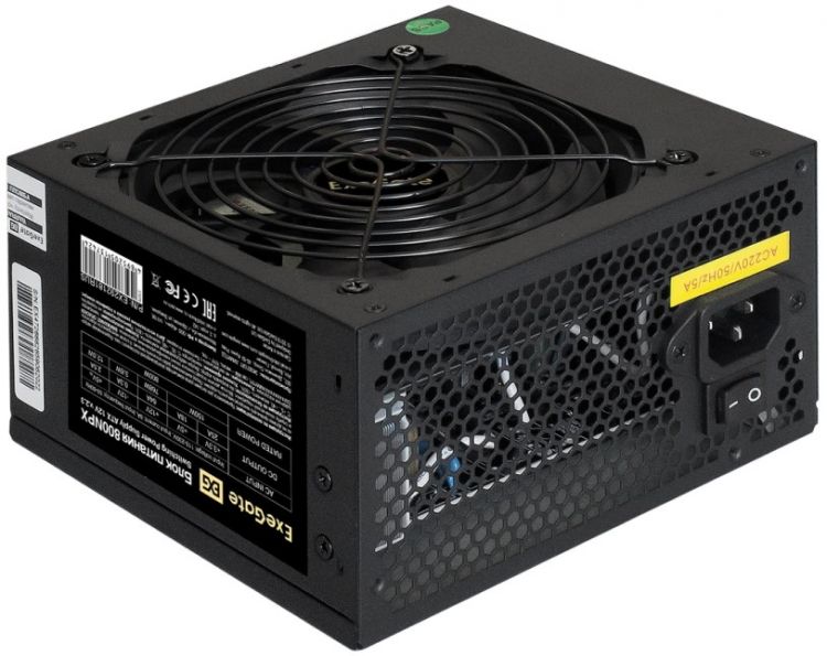 

Блок питания ATX Exegate 800NPX EX292181RUS-S (800W, SC, 12cm fan, 24pin, 2x(4+4)pin, PCI-E, 3xSATA, 2xIDE, black, кабель 220V с защитой от выдергиван, 800NPX