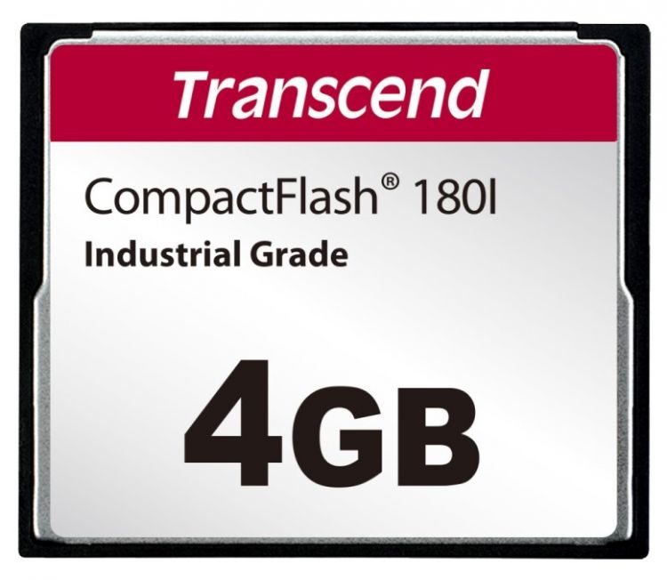 

Промышленная карта памяти CompactFlash 4GB Transcend TS4GCF180I 180I, SLC mode MLC, TS4GCF180I