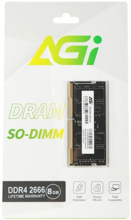 Модуль памяти SODIMM DDR4 8GB AGI AGI266608SD138 PC4-21300 2666MHz 260-pin 1.2В Ret - фото 1