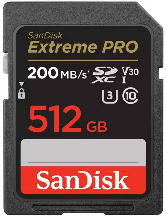 

Карта памяти SDXC 512GB SanDisk SDSDXXD-512G-GN4IN Extreme Pro SD UHS I 200/140MB/s, SDSDXXD-512G-GN4IN