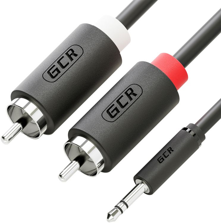 

Кабель-переходник Greenconnect GCR-51725 аудио 3.0m jack 3,5mm / 2 х RCA , черный, M/M, GCR-51725