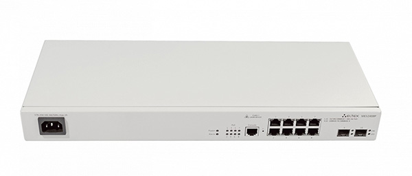 Коммутатор ELTEX MES2408PL 8x10/100/1000 Base-T (PoE/PoE+), 2x10/100/1000 Base-T/1000Base-X (SFP), 220V AC, (бюджет PoE 65Вт) коммутатор huawei s3700 28tp ei ac 02352344 24 ethernet 10 100 ports 2 gig sfp and 2 dual purpose 10 100 1000 or sfp ac 110 220v
