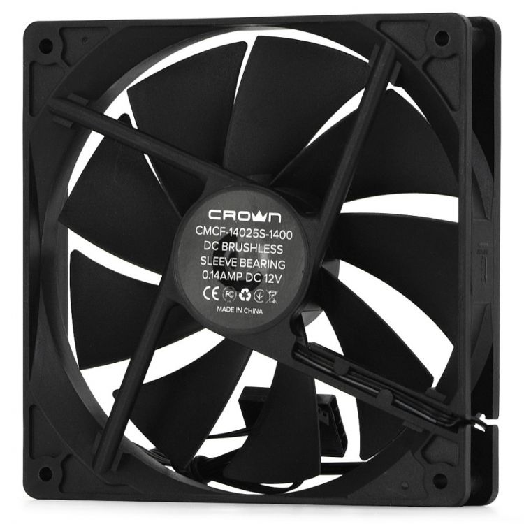 

Вентилятор для корпуса Crown CMCF-14025S-1400 CM000003099 140mm fan, 1200 об/мин, 56 CFM, 27 dBA, 3pin+MOLEX, CMCF-14025S-1400