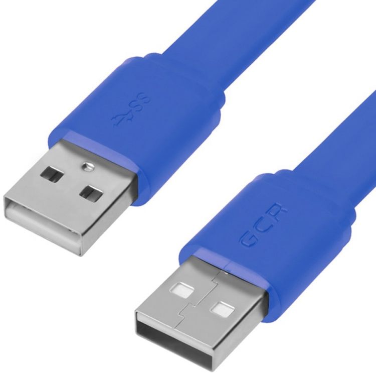 

Кабель интерфейсный USB 2.0 Greenconnect GCR-55571 PROF 2.0m AM/AM, плоский, синий, 28/24 AWG, экран, заземление, морозостойкий, GCR-55571