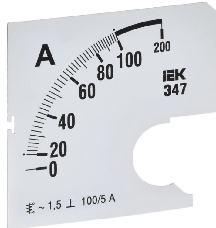 

Шкала сменная IEK IPA10D-SC-0100 для амперметра Э47 100/5А-1,5 72х72мм, IPA10D-SC-0100