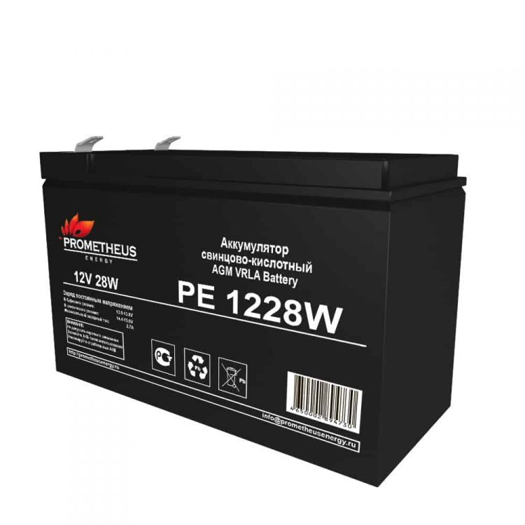 

Батарея для ИБП PROMETHEUS ENERGY PE 1228 W 12В 7Ач, PE 1228 W