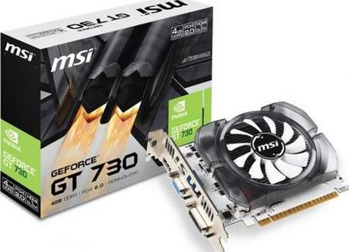 Видеокарта PCI-E MSI GeForce GT 730 N730-4GD3V2 4GB GDDR3 128bit 40nm 700/1000MHz DVI-I(HDCP)/HDMI/VGA RTL