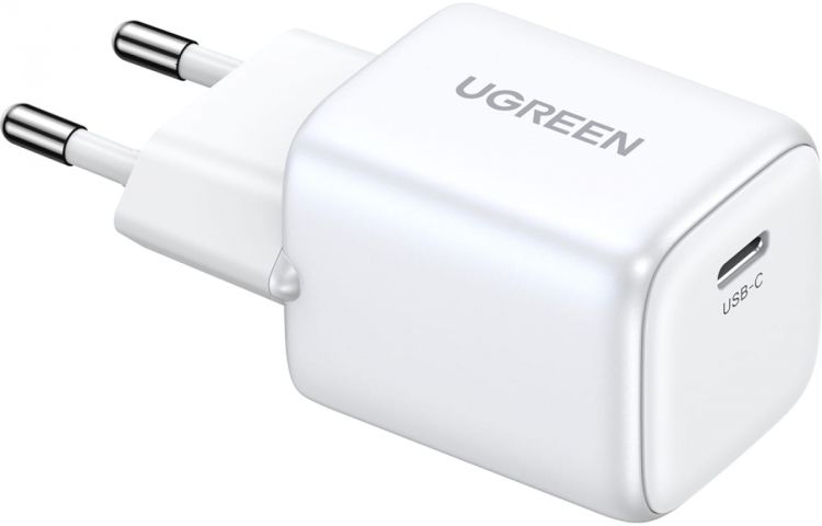 Зарядное устройство сетевое UGREEN CD319 Nexode Mini USB-C 30W PD GaN Fast Charger EU. Цвет: белый