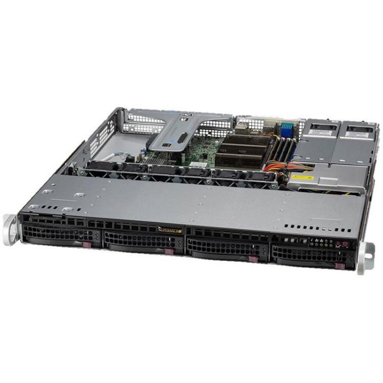 цена Серверная платформа 1U Supermicro SYS-510T-MR LGA1200, 4*DDR4(3200), 4*SATA 6G, 2*PCIE, 2*Glan, 5*USB 3.2, VGA, 2*COM, 2*400W