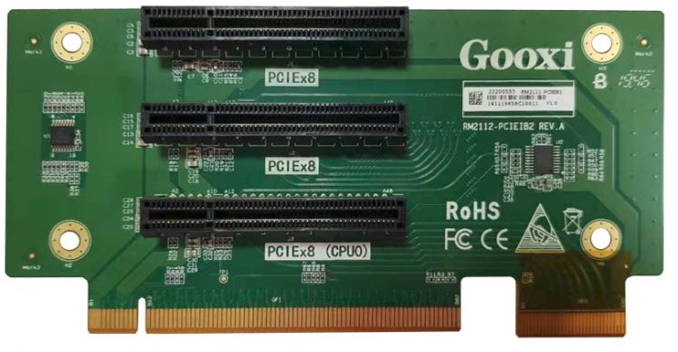 

Карта расширения Gooxi SL2108-748-PCIE2-M PCIe3.0x24 to 3* PCIe3.0x8, Riser1/Riser2 (including full-height holder and adapter board), SL2108-748-PCIE2-M