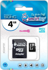 

Карта памяти 4GB SmartBuy SB4GBSDCL10-01, SB4GBSDCL10-01