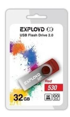 Накопитель USB 2.0 32GB Exployd EX032GB530-R 530, красный