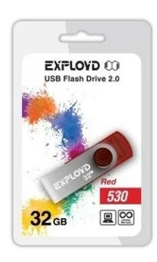 

Накопитель USB 2.0 32GB Exployd EX032GB530-R 530, красный, EX032GB530-R