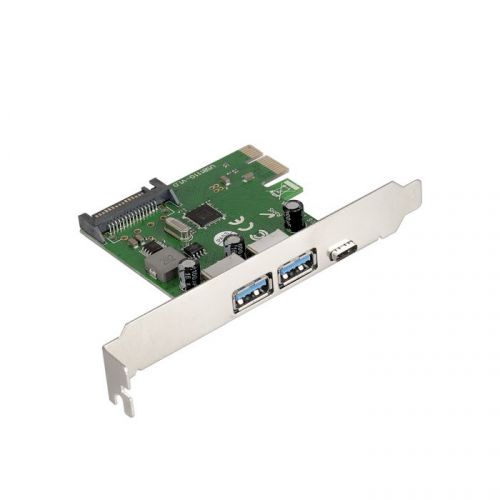 Контроллер Exegate EXE-323 EX283719RUS PCI-E 2.0, 2*USB3.0 ext + 1*Type-C, разъем доп.питания (OEM)