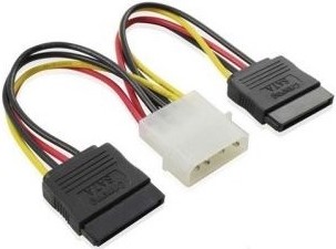 Кабель питания BION BXP-SATA-PSY-15CM 2*SATA - Molex, 15 см