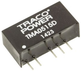 

Преобразователь DC-DC модульный TRACO POWER TMA 0515D Монтаж: на плату, SIP7; P вых: 1 Вт; #: 2; U вх: 4.5...5.5 В; Выход: 15 В, -15 В; Защита: КЗ, TMA 0515D