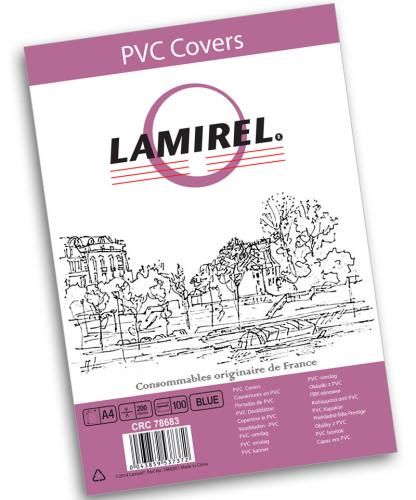 Обложка Fellowes LA-78683 Lamirel Transparent A4, PVC, синие, 200мкм, 100шт
