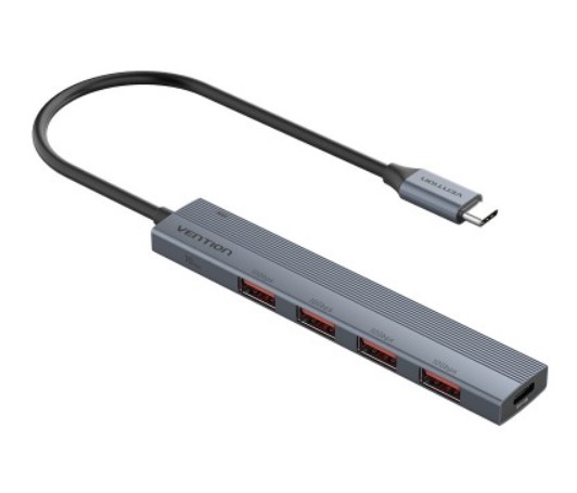 

Концентратор Vention CKHHB OTG USB 3.2 Gen 2 Type-C на 4 USB порта + USB-C PD серый - 0.15м, CKHHB