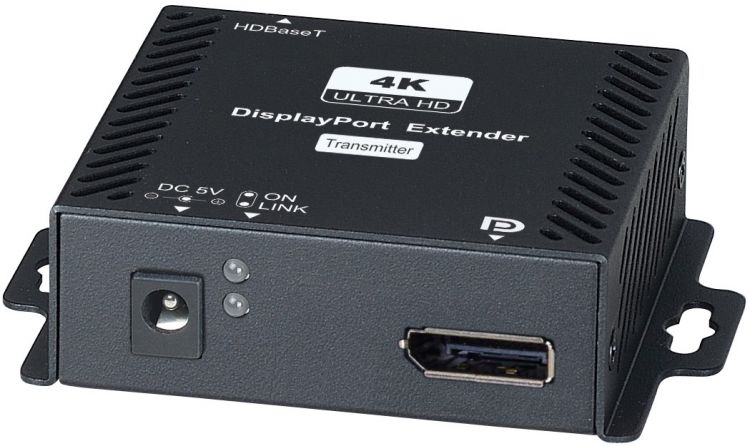 Комплект SC&T DP02E передатчик+приёмник, для передачи сигнала DisplayPort по 1 кабелю витой пары CAT6a до 70м(1080px60Гц(12бит,3D), до 40м(4096х2160х6 комплект kramer pt 871 2xr kit 50 80389390 передатчик и приемник hdmi по витой паре dgkat 2 0 поддержка 4к60 4 4 4
