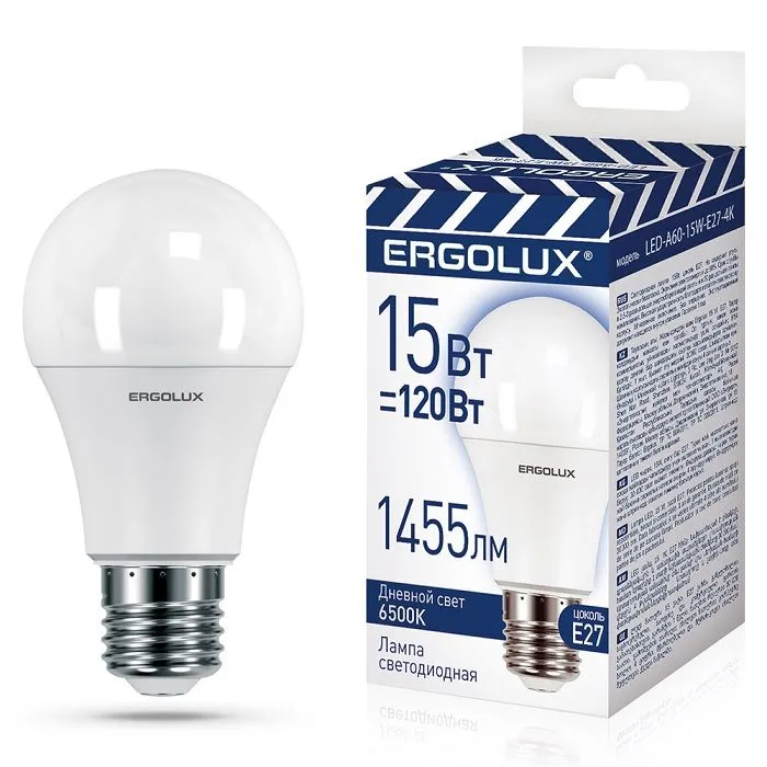 фото Ergolux LED-A60-15W-E27-6K