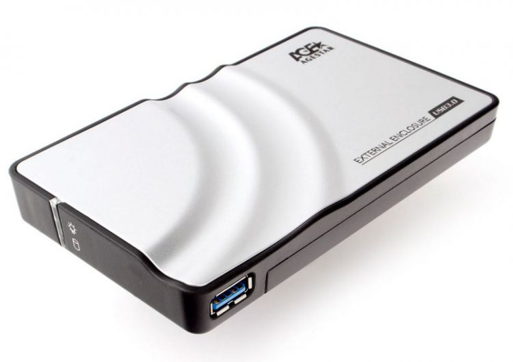 Внешний корпус для HDD SATA 2.5” AgeStar 3UB2P для HDD/SSD SATA 6Gb/s 2.5, USB 3.0, серебристый внешний корпус для hdd agestar 3ub2p серебристый