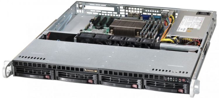 цена Серверная платформа 1U Supermicro SYS-5019S-M (1151, C236, 4xDDR4, 4x3.5 HS, 2xGE, 350W,Rail)