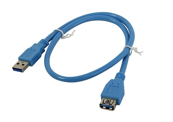 Кабель интерфейсный USB 3.0 удлинитель 5bites UC3011-005F AM-AF, синий, 0.5м