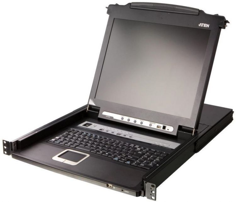 

Консоль KVM Aten CL5708MW-ATA-RG switch, KVM, 2 user консоль LCD 17.3" => 8 cpu/портов/port PS2/USB+VGA, с KVM-шнурами USB 2x1.8м, 1920x1080, 1U 19",, CL5708MW-ATA-RG