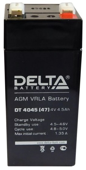 Батарея Delta DT 4045 (47мм) 4В, 4.5Ач DT 4045 (47мм) DT 4045 (47мм) - фото 1