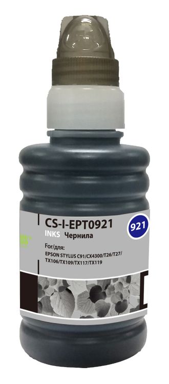 

Чернила для заправки Cactus CS-I-EPT0921 черный (100мл) Epson Stylus C91/CX4300/T26/T27/TX106/TX109, CS-I-EPT0921