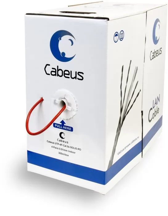 Cabeus UTP-4P-Cat.5e-SOLID-RD