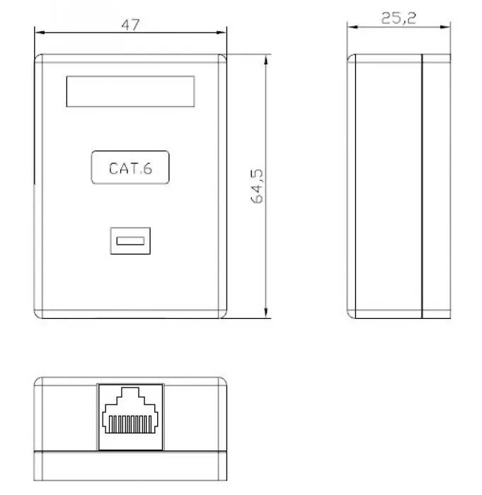 фото Hyperline SB2-1-8P8C-C6-WH