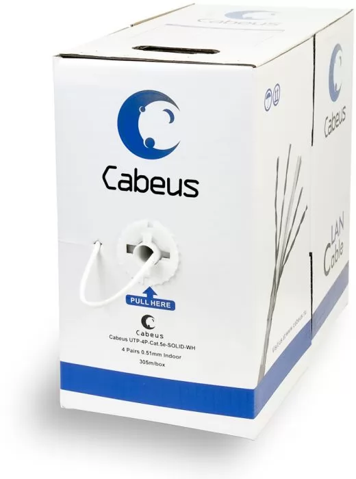 Cabeus UTP-4P-Cat.5e-SOLID-WH