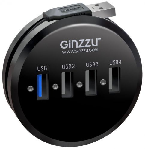 Разветвитель USB 3.0 Ginzzu GR-314UB 4 port (1xUSB 3.0, 3xUSB 2.0)