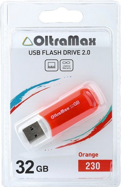 

Накопитель USB 2.0 32GB OltraMax OM-32GB-230-Orange 230, оранжевый, OM-32GB-230-Orange