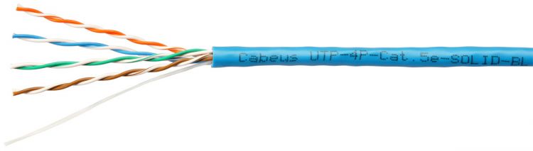 

Кабель витая пара U/UTP 5e кат. 4 пары Cabeus UTP-4P-Cat.5e-SOLID-BL-100 (24 AWG), одножильный, PVC нг(А)-LS, синий (100 м), UTP-4P-Cat.5e-SOLID-BL-100