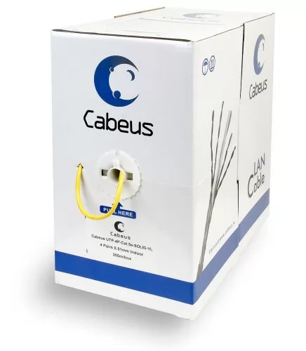 Cabeus UTP-4P-Cat.5e-SOLID-YL